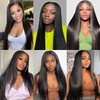 Human Hair Wig Pre Plucked 13x4 Straight Closure Wigs Breathable