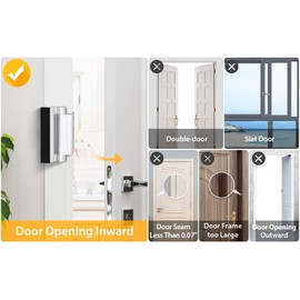 Door Reinforcement Lock Home Security - Door Locks for Kids Safety Childproof Door Latch Guard with 3" Stop Withstand 800 lbs Inward Swinging Front Door Upgrade Night Lock Prevent Unauthorized Entry
