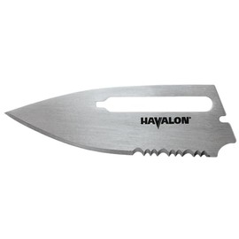Havalon REDI Serrated Replacement Blades – 3” AUS-8 Stainless Steel Partially Serrated Drop Point (2-Pack) – Resharpenable & Replaceable EDC Blades for REDI Folding Knife