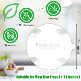 Flea Trap Refill Discs Sticky Traps Fly Trap Refill Glue Board Refills Trap Double Layer Adhesive Nontoxic Odorless Pest Control Traps Replacement Sticky Glue Pads 7.1 Inch for Bugs Flies (60 Pcs)