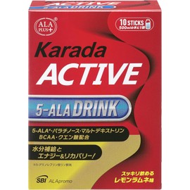 ALA Plus Karada Active 5ALA Drink, 10 sticks, Marathon Running Nutritional Supplement, Made in Japan