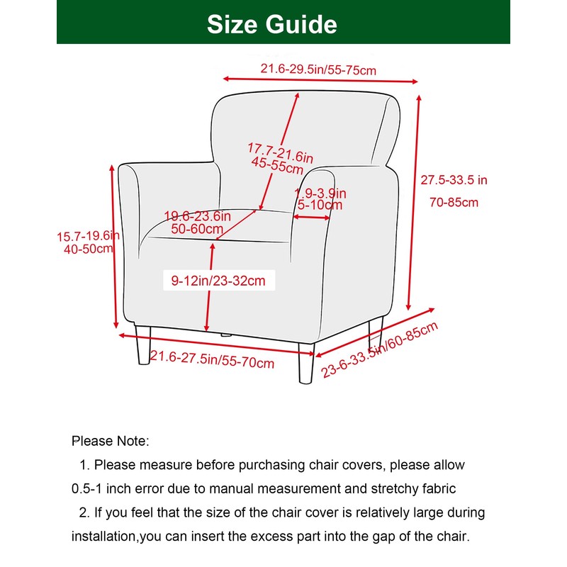 CRFATOP Stretch Mid Century Modern Armchair Slipcover 1-Piece Solid Accent