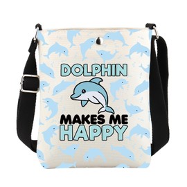 Dolphins Gifts for Dolphin Lovers Crossbody Purse Dolphin Merchandise Sea Ocean Animals Cross Body Bucket Bag (25419 Dolphins C)
