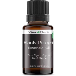 Viva Doria Pure Black Pepper Essential Oil, Food Grade, 0.5 Fl oz