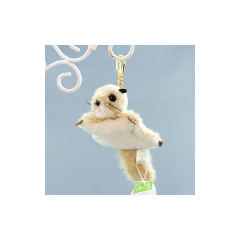 Flying Squirrel Keychain Beige