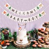 Woodland Welcome Baby Boy Banner - Forest Animals Birthday Decorations,Boys