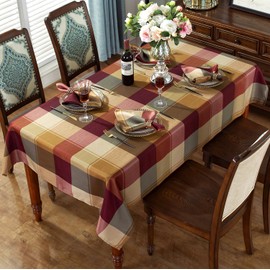 Rectangle Tablecloth 60 x 84 Inch Checkered Table Cloths Spillproof Anti-Shrink Soft and Wrinkle Resistant Decorative Fabric Table Cover for Kitchen Dinning Tabletop Outdoor(Rectangle/Oblong,Red)