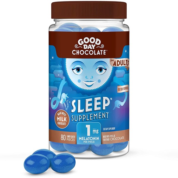 Good Day Chocolate Melatonin Supplement, Natural Sleep Aid (80 Count)