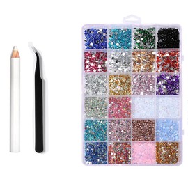Mirhua Rhinestones, 24 Colors, 3D Stones, Decoration, DIY, Craft Parts, Glass, Nail Stones, Nail Parts, Large Capacity, Handmade Material, Nail Art Stone
