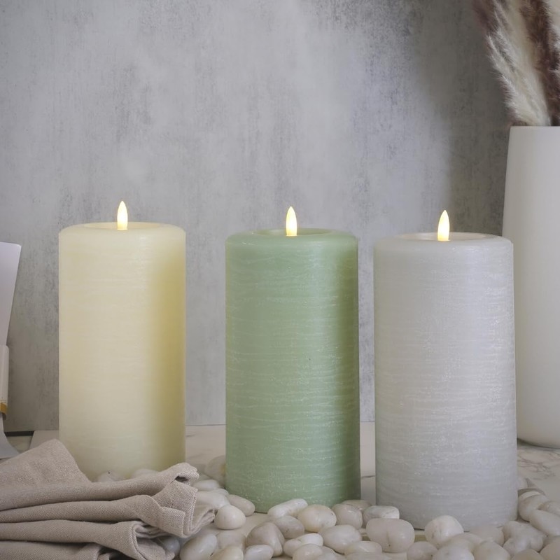 LumiPur Signature Natural Glow Flickering Flameless LED Wax Pillar Candle