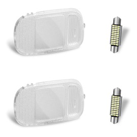 HERCOO - Cubierta de luz de cúpula de techo para consola de lectura, lente de luz LED blanca, carcasa compatible con Dodge Ram 1500 2500 3500 4500 5500