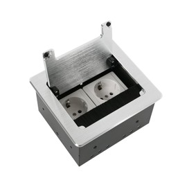 Btstil Built-in Socket with Cover, 2-4 Way Table Socket, Floor Socket, Flush-Mounted Socket for Worktop, Kitchen, Office (2 AC)