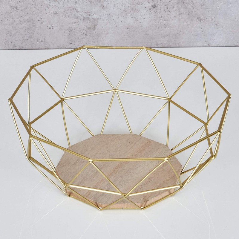 levandeo Metal Basket, Copper, 26 x 12 cm Modern, Wood,