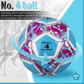 Bibykivn Football Size 4/5 Children, Children's Football Ball, Training Footballs, Prevent Bumping, Football with Pump, Net, Bag and Gas Needle, for Indoor and Outdoor Small Leisure Ball