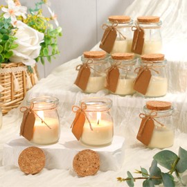 MTLEE MTLEE 50 Pcs Wedding Jar Candles for Guests Wedding Candle Gift Natural Wax Candles with DIY Tag Cards for Bridesmaid Baby Shower Party Favors Home Supply Decor, Scents of Freesia/Gardenia/Lavender