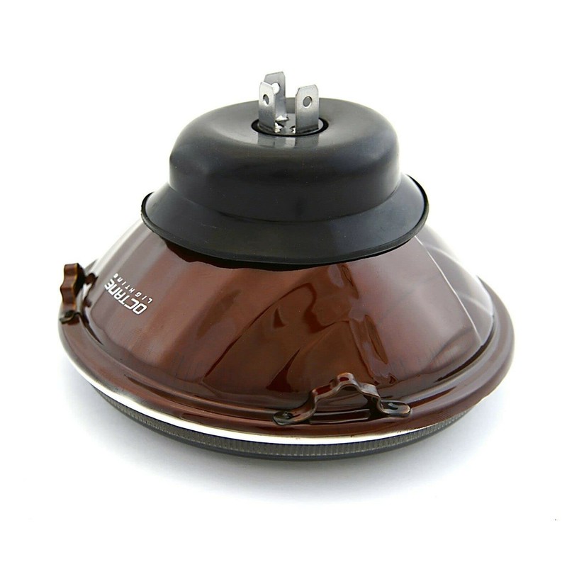 Octane Lighting 5 3/4 Inch Crystal Smoked Halogen Headlight Metal