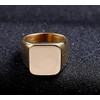 Men Pinky Ring Solid Polished Stainless Steel Signet Rings Biker