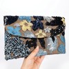 Sequin Embroidered Floral Clutch Purse Women Summer Beaded Blue Envelope