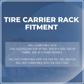 Tire Carrier Rack Compatible with 2014-2023 Polaris RZR XP 1000 XP Turbo XP 4 1000 Heavy Duty UP to 30" Tire