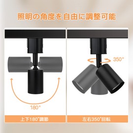 Zevnico Duct Rail Spotlight Set of 2 Duct Rail Lighting E26 Base Rail Light Angle Adjustable Spotlight led Duct Rail Light Lighting Bar Spotlight Black