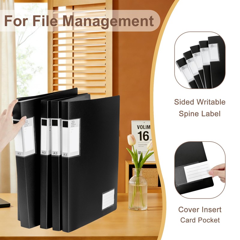 POERMA 2 Pcs Art Portfolio Folder A3, Diamond Art Storage
