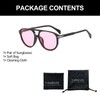 YAMEIZE Retro Style Pilot Double Bridge - Sunglasses for Women