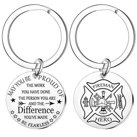 Nfyxcaz Firefighter Keychain Firefighter Appreciate Gifts For Fireman Birthday Valentines Day Gift For Dad Husband Firefighter Firemen Retirement Gift