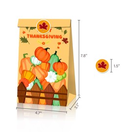 Aaon Thanksgiving Day Party Decorations,Fall Party Decorations,Fall Party Bags,Thanksgiving Goodie Bags,Gift Bags,Baby Shower,Girls,Boys,Kids,Home,Classroom(12 Pack)