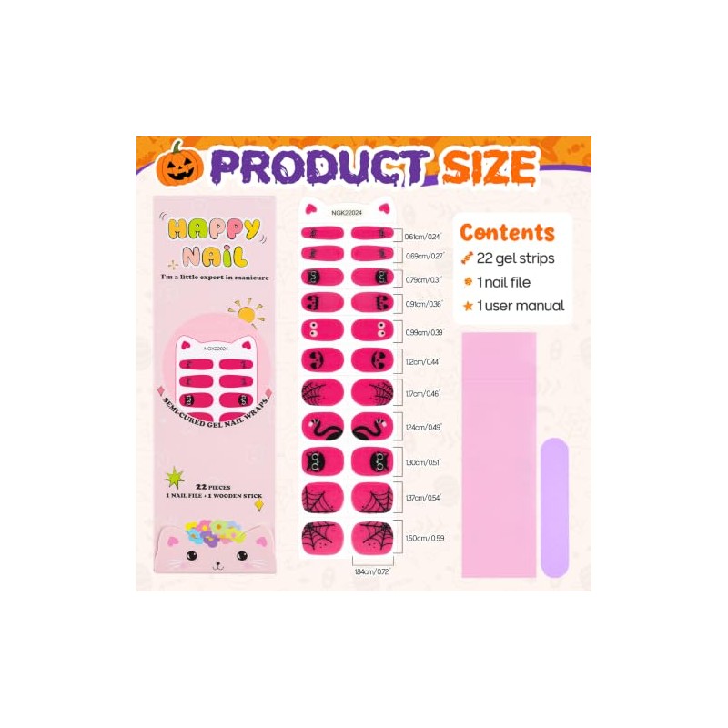 EBANKU - Tiras de esmalte de uñas de gel para