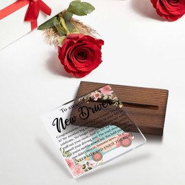 New Driver Gifts for Him Her Women Men Friends, Driving Test Gift Idea, Good Luck Congratulations New Driver Party Gifts for Son Daughter Teen Boys Girls, Office Desk Decor Sign SWK225