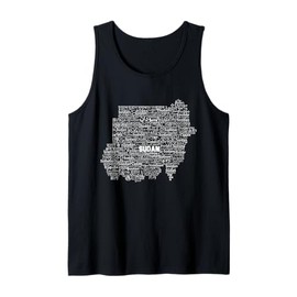 Sudan Map, Sudan in World Languages Tank Top