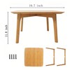 Square Tatami Table, Bamboo Coffee Table for Living Room Bedroom