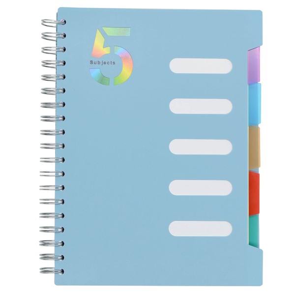 5 Subject Notebook, 1 Pcs Light Blue 10 Inch x