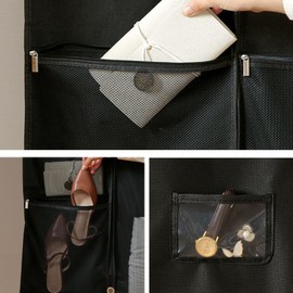 1PC 43.5” Breathable Clothes Cover with 3 Zipper Pockets and 3.5” Gusset, Black Foldable Men Suit Storage Bag with Handles for Business Travel, Hanging Dress Bag Covers Garment Cover Bags for Storage