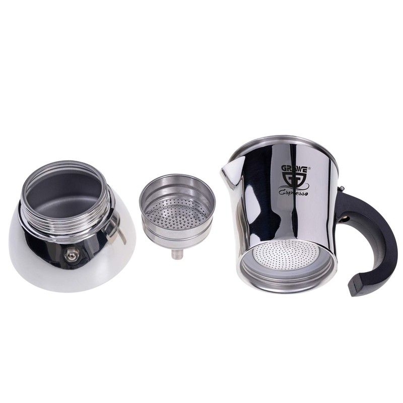 Gräwe espresso maker, made of stainless steel (0 % aluminium),