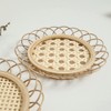 SagaSave Boho Style Woven Bamboo Rattan Coasters, Two Patterns Holes