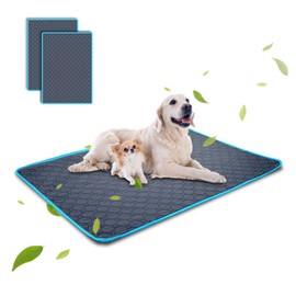 TiTiSNUGY Pet Potty Mat, Pet Mat, Toilet Sheet, Set of 2, 39.4 x 27.6 inches (100 x 70 cm), Underlay Mat, 4-layer Construction, Waterproof, Leak Proof, Quick Drying, Deodorizing, Anti-Slip, Medium and Large Dogs, For Cats and Dogs, Potty Pad, Fully Washa