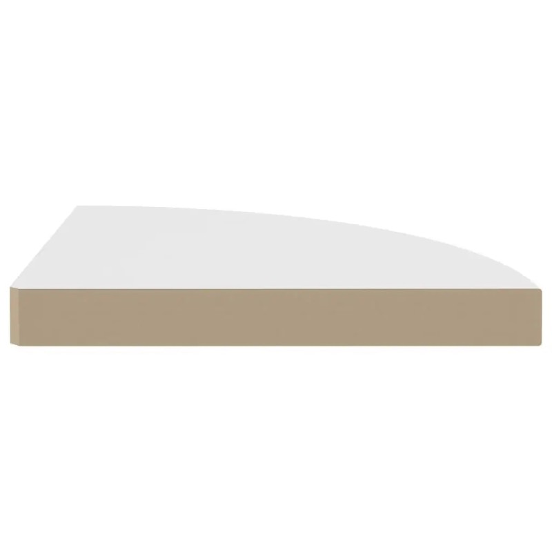 2 PCS White MDF Floating Corner Shelves 13.8\"x13.8\"x1.5\" Wall &