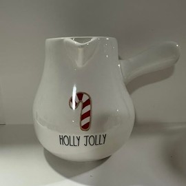 Rae – HOLLY JOLLY Ceramic Pitcher with Candy Cane – Christmas Holiday Pouring Jug – Festive Kitchen Décor – Dunn By Magenta