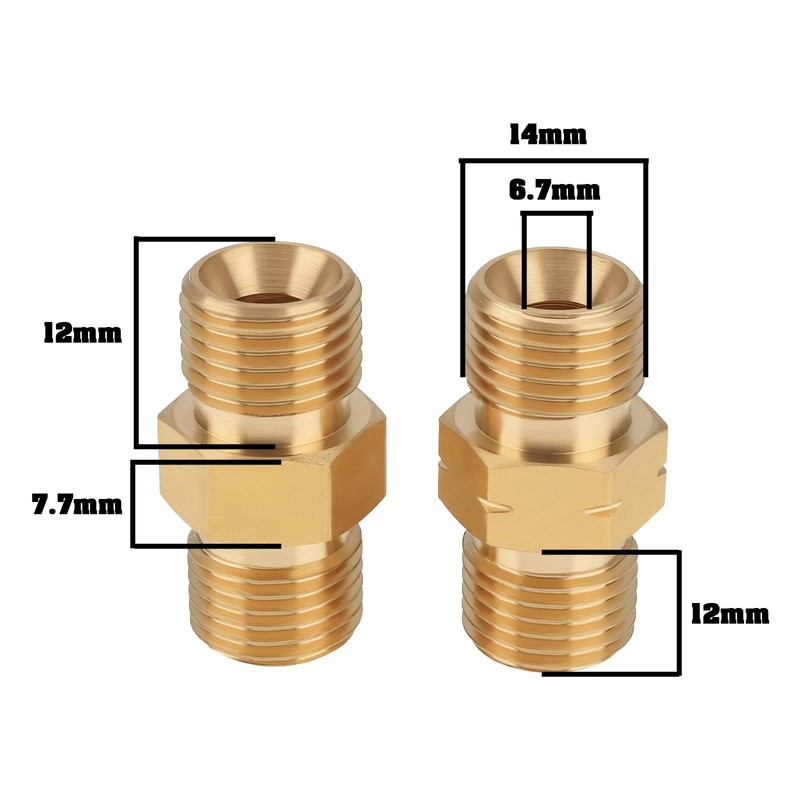 LT Easiyl 2 PCS 9/16"-18 Welding Hose Coupler Adapter Brass