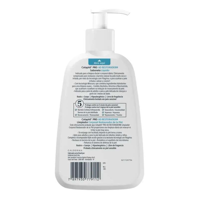 Gel Limpiador Corporal Pro AD Restoraderm 236ml Cetaphil