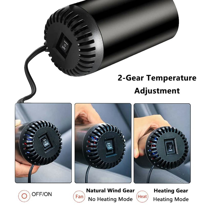Baceyong 150 W 24 V Auto-Heizlüfter, tragbarer Auto-Windschutzscheiben-Entfroster, Stecker in