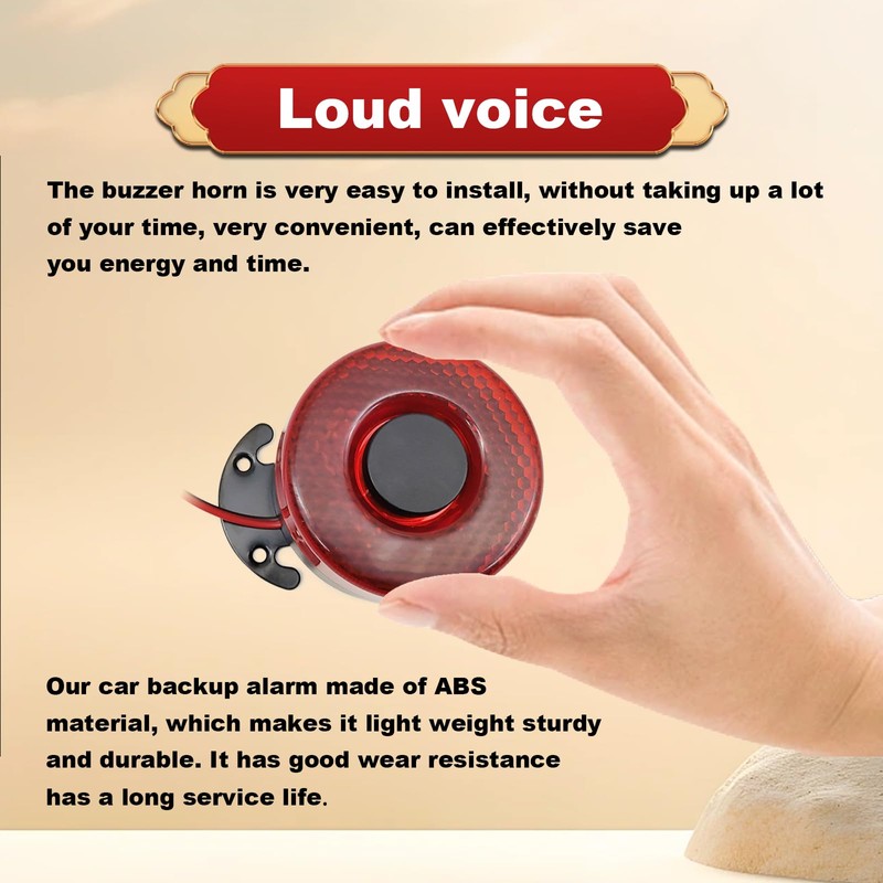 Car Back-up Alarm, 12V/24V 105dB Reverse Beeper Backup Alarm Vehicle