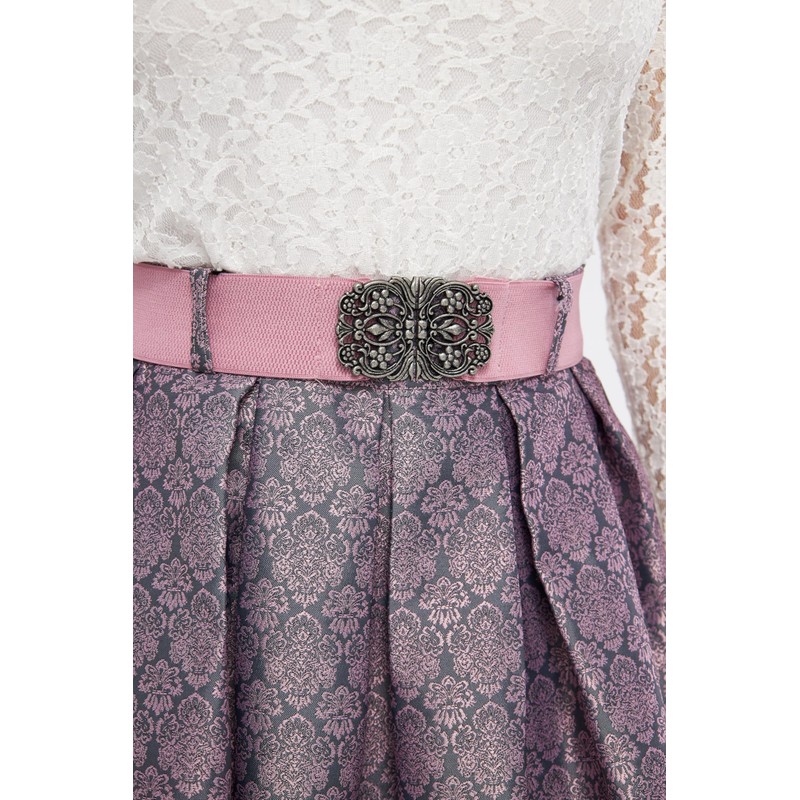 Lifos 0800 Dirndl Skirt, Costume Skirt with Belt Paisley Pattern,