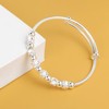 ASTER Silver Bead Spinner Bangle Bracelet Adjustable, Fidget Bracelet Anxiety