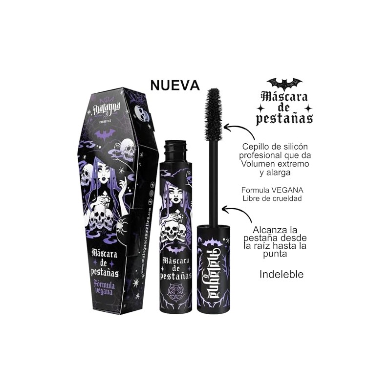 Máscara de Pestañas Vegana | Waterproof, Fórmula Alargadora, Libre de