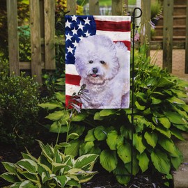 Caroline's Treasures BB9648GF Bichon Frise Patriotic Decorative Outdoor Flag, Garden Size, Multicolor