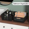 Xowine 6 Packs Plastic Woven Storage Basket with Lids, Lidded