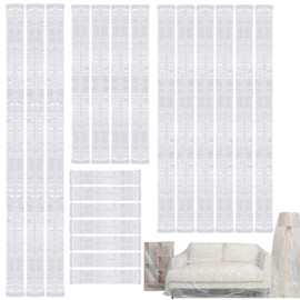 AceOrbit 20 Pcs Furniture Covers for Moving Disposable Dust Covers with Elastic Plastic Furniture Protector for Sofa Chair Table Extra Large Clear Couch Bed Protector for Moving and Storage, 4 Sizes