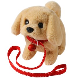 KSABVAIA Plush Golden Retriever Toy Puppy Electronic Interactive Dog - Walking, Barking, Tail Wagging, Stretching Companion Animal for Kids Toddlers